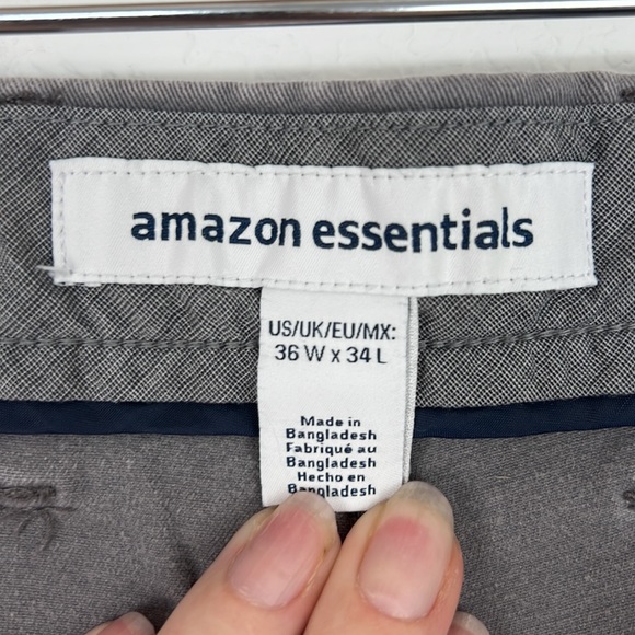 Amazon Essentials Men's Slim Jeans Gray Grey Office or Casual Size 36W 34L - Picture 3 of 5